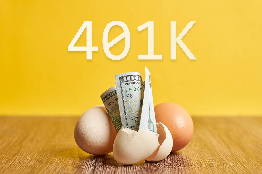 401k - eggs and us dollar bills 401k - eggs and us dollar bills