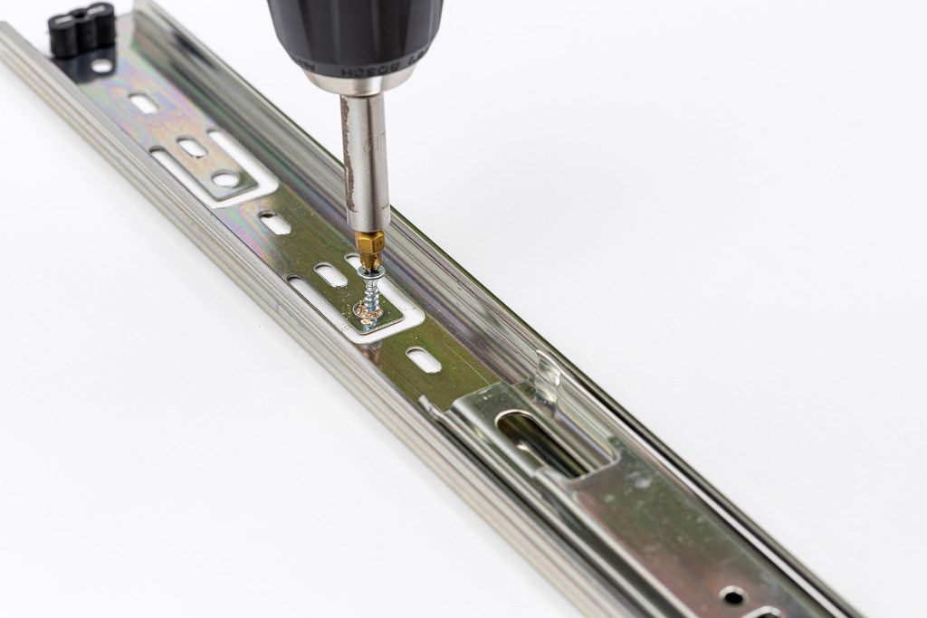 Assembling the drawer slider with copy space Assembling the drawer slider with copy space