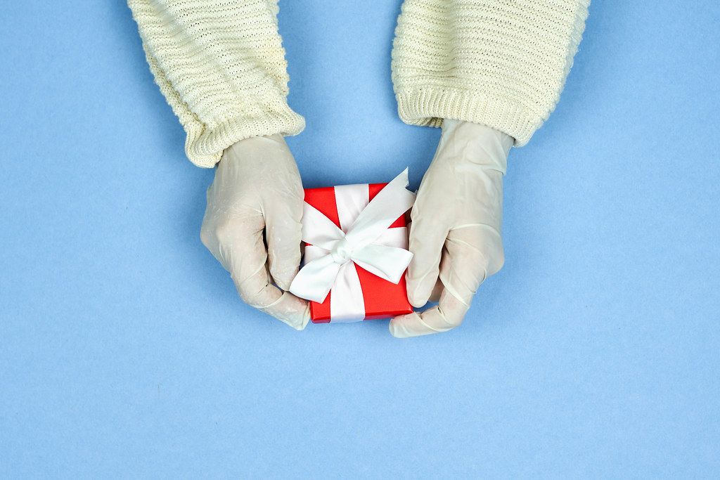 Preparing Xmas gift and sending with a courier Preparing Xmas gift and sending with a courier