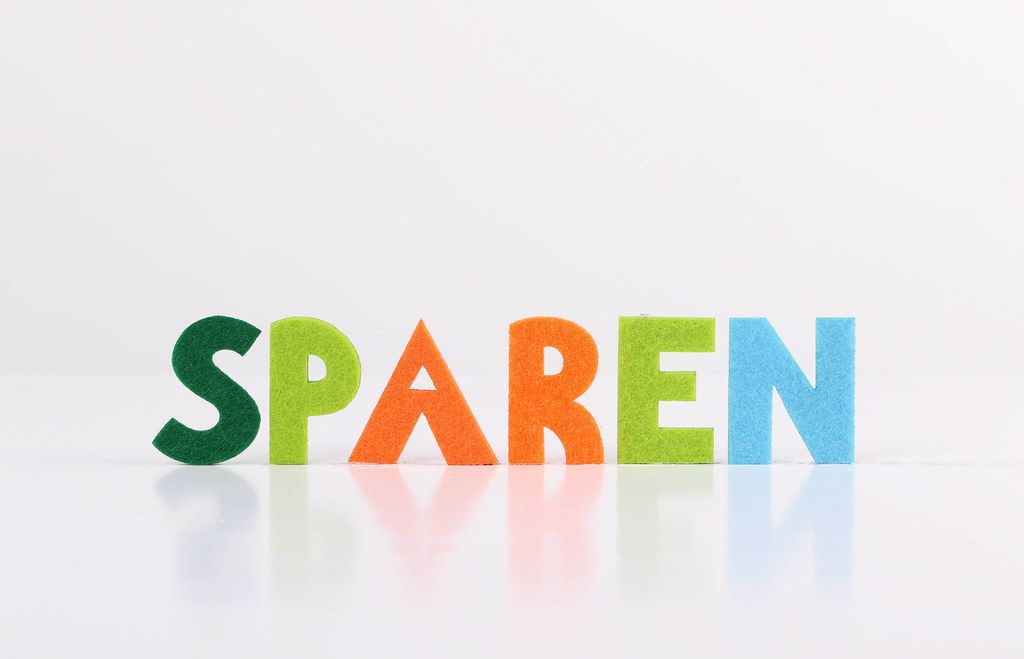 The word Sparen on white background The word Sparen on white background