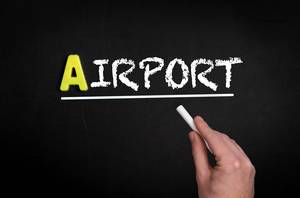Airport text on blackboard Airport text on blackboard