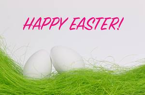 Easter eggs with Happy Easter text Easter eggs with Happy Easter text