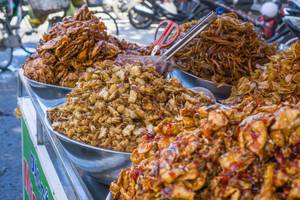Fried Seafood Snacks sold at a Street Vendor in Vung Tau, Vietnam Fried Seafood Snacks sold at a Street Vendor in Vung Tau, Vietnam