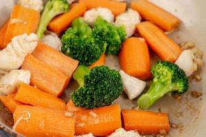 Frying Chicken breasts with vegetables Frying Chicken breasts with vegetables