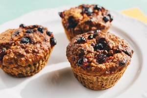 Homemade muffins with forest fruits. Close up. Homemade muffins with forest fruits. Close up.
