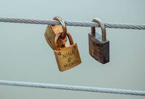 Love locks on a bridge Love locks on a bridge