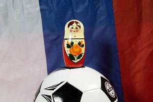 Matryoshka doll on soccer ball Matryoshka doll on soccer ball
