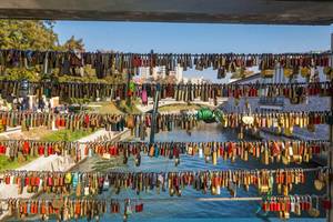 Padlocks on bridge in Ljubljana, Slovenia Padlocks on bridge in Ljubljana, Slovenia