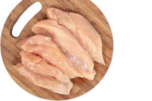 Raw Chicken Breasts on the wooden board with copy space (Flip 2019) Raw Chicken Breasts on the wooden board with copy space (Flip 2019)
