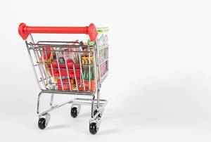 Shopping cart full of products Shopping cart full of products