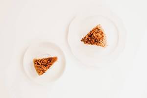 Top view of homemade pound cake slices on white background Top view of homemade pound cake slices on white background