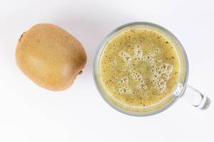 Top view of Kiwi Juice in the glass Top view of Kiwi Juice in the glass