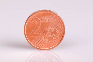 Two Euro cent coin on white background Two Euro cent coin on white background